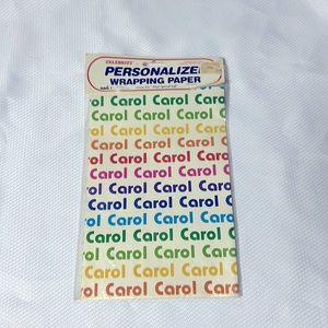 Vintage Wrapping paper personalized Carol from Ames Book cover Crafts 1980s 1990